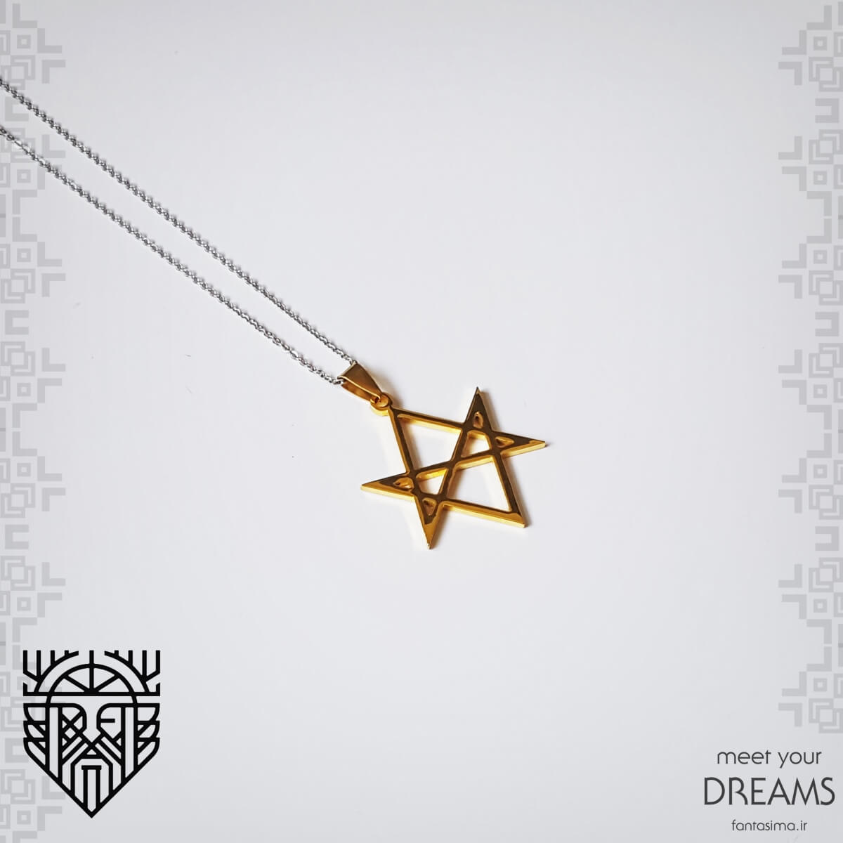 گردنبند هگزاگرام - طلایی