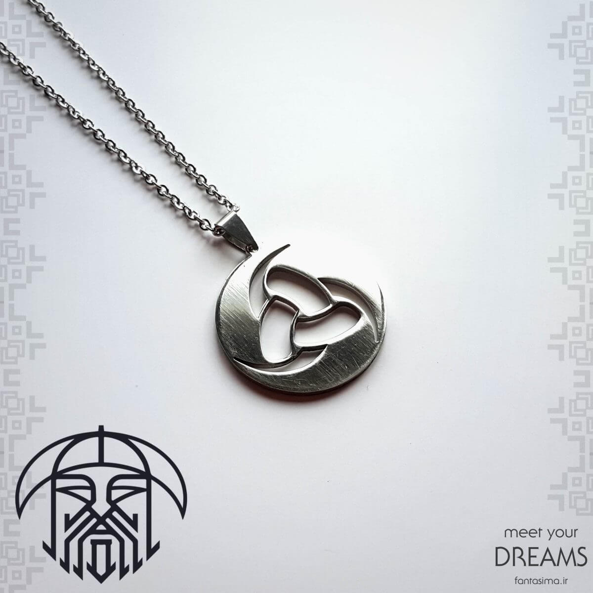 گردنبند استیل سه شاخ اودین
